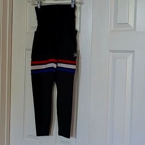 Bombshell scrunch red white and blue stripe thigh high leggings size medium